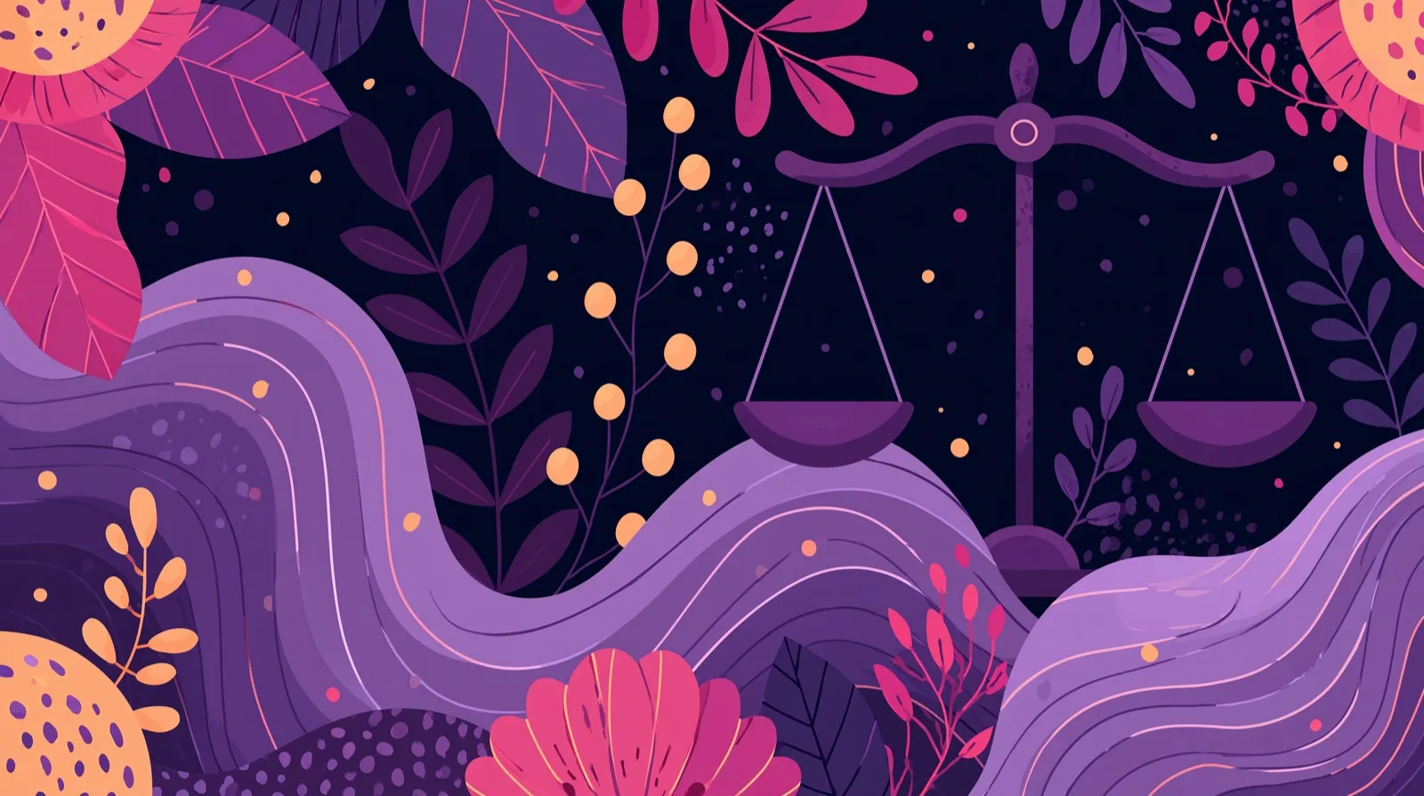 Abstrakte Illustration mit der Waage der Justitia